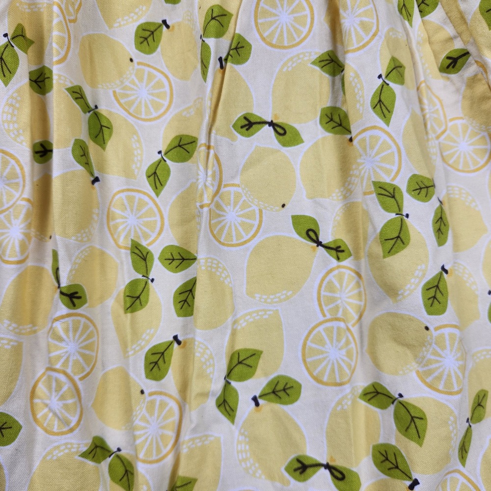 Josiekat's Trunk Girls Yellow Lemon Citrus Print Elastic Waist Flared Skirt 12 - Picture 2 of 8